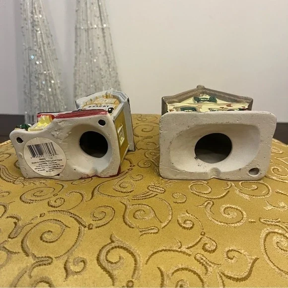 Vintage Christmas Winter Village Town Bakery House & Decorated Village House Y2K - Picture 7 of 12